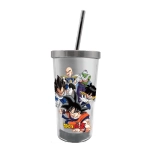 Copo Canudo Eco Saiyan Team - DragonBall Z - Zona Criativa 450 mL